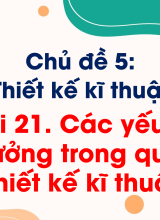 CN Thiết kế và Công nghệ - Bài 21. Các yếu tố ảnh hưởng trong quá trình thiết kế kĩ thuật